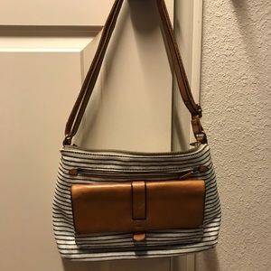 Fossil Striped Crossbody